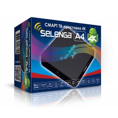 Смарт ТВ-приставка 4K Selenga A4