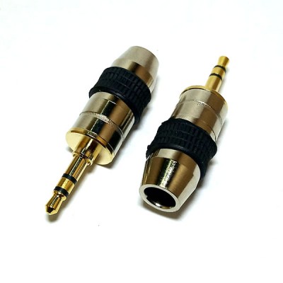 Джек 3,5 штекер стерео металл Gold на кабель до 6мм/1-053G