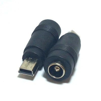 Переходник гнездо 5,5/2,5мм на штекер USB mini прямой