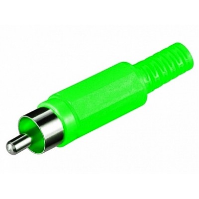 Штекер RCA - зеленый пластик
