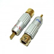 Штекер RCA GOLD 1-222G кабель до 9.0мм