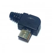 Штекер micro USB с кожухом угловой