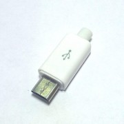 Штекер micro USB 5pin в корпусе белый