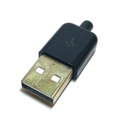 Штекер USB A UC4 на кабель черный