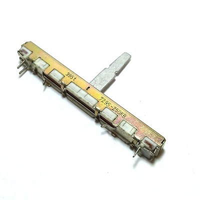 Резистор движковый 60x8x7мм B250к ручка 20мм, средняя точка