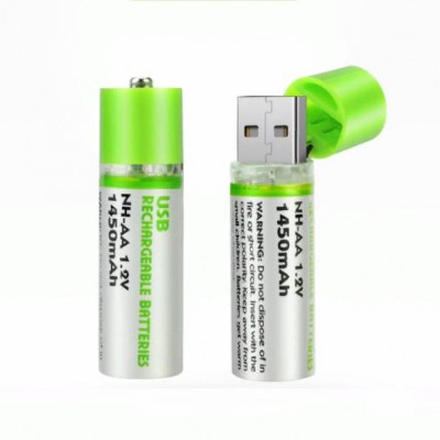 Аккумулятор AA 1450mAh Ni-Mh 1.2V встроенное ЗУ USB разъём