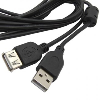 Кабель USB-A (гн) - USB-A (шт) 1.8м black