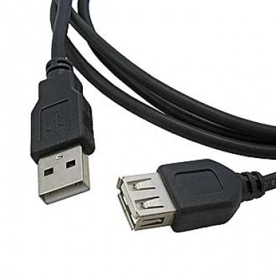 Кабель USB-A (гн) - USB-A (шт) 3м black