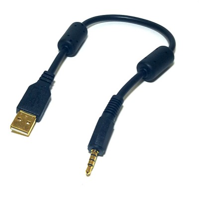 Кабель USB A шт - джек 3.5мм шт 4 контакта 0.3м