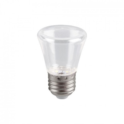 Лампа светодиодная E27 колокольчик белый теплый прозрачный 220V 1W