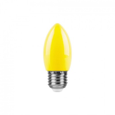 Лампа светодиодная E27 свеча желтый 220V 1W